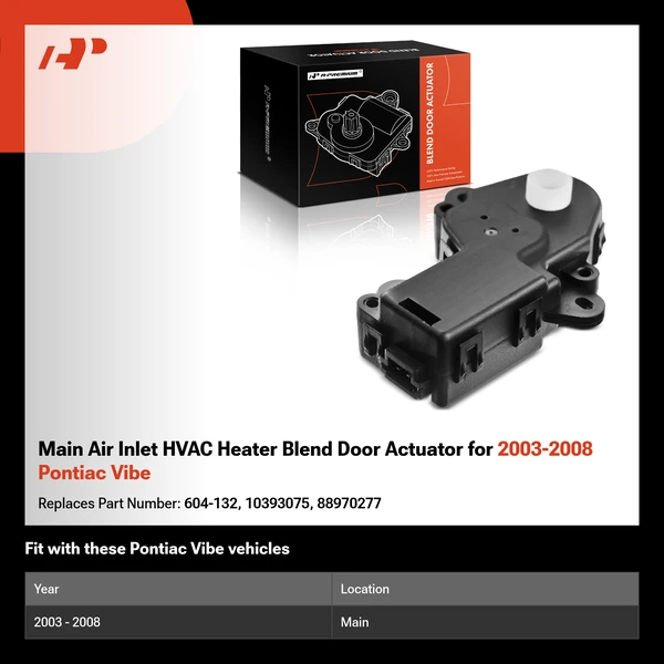 Main Air Inlet HVAC Heater Blend Door Actuator for 2003-2008 Pontiac Vibe