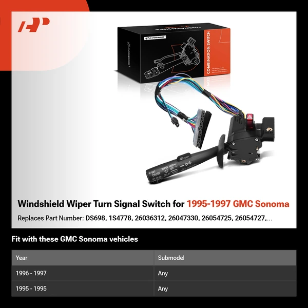 Windshield Wiper Turn Signal Switch for 1995-1997 GMC Sonoma