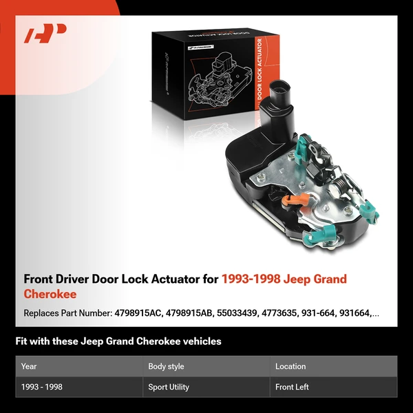 Front Driver Door Lock Actuator for 1993-1998 Jeep Grand Cherokee