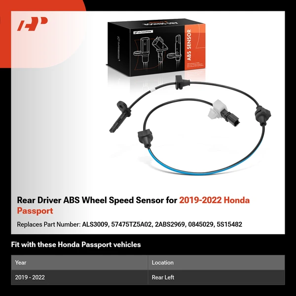 Rear Driver ABS Wheel Speed Sensor for 2019-2022 Honda Passport