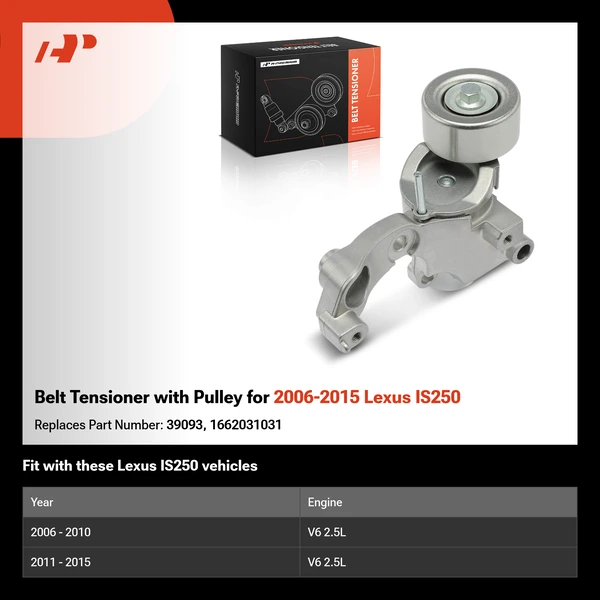 Belt Tensioner with Pulley for 2006-2015 Lexus IS250