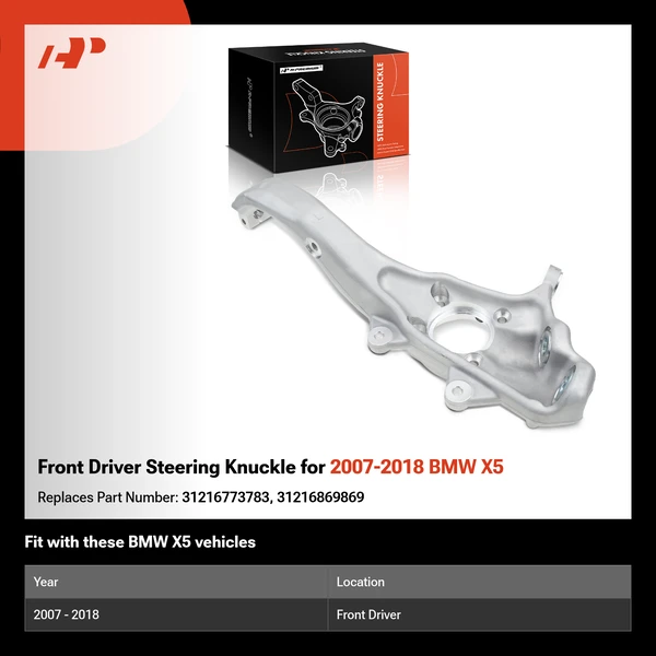Front Driver Steering Knuckle for 2007-2018 BMW X5
