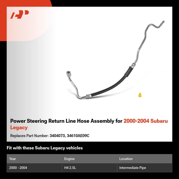 Power Steering Return Line Hose Assembly for 2000-2004 Subaru Legacy