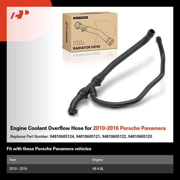 Engine Coolant Overflow Hose for 2010-2016 Porsche Panamera