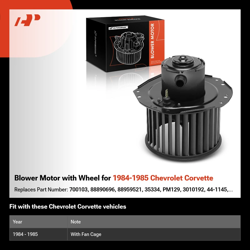 Blower Motor with Wheel for 1984-1985 Chevrolet Corvette