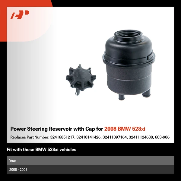 Power Steering Reservoir with Cap for 2008 BMW 528xi