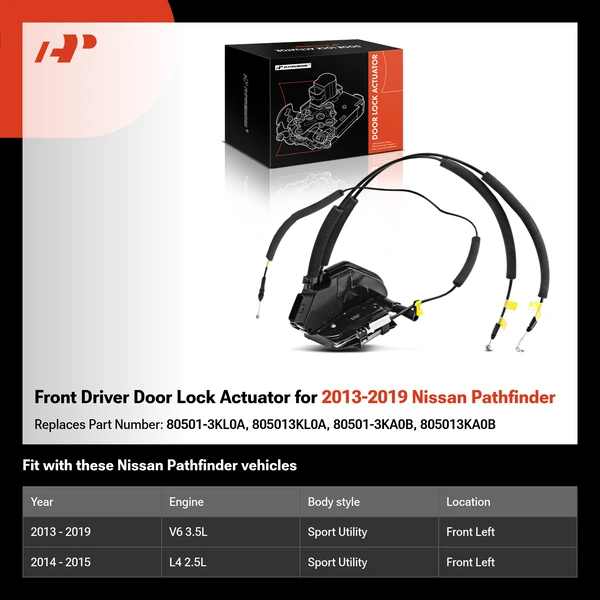Front Driver Door Lock Actuator for 2013-2019 Nissan Pathfinder