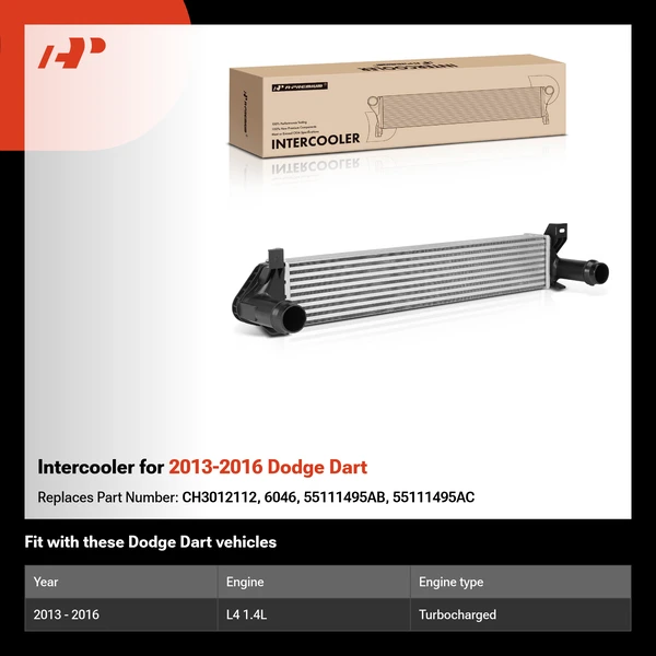 Intercooler for 2013-2016 Dodge Dart