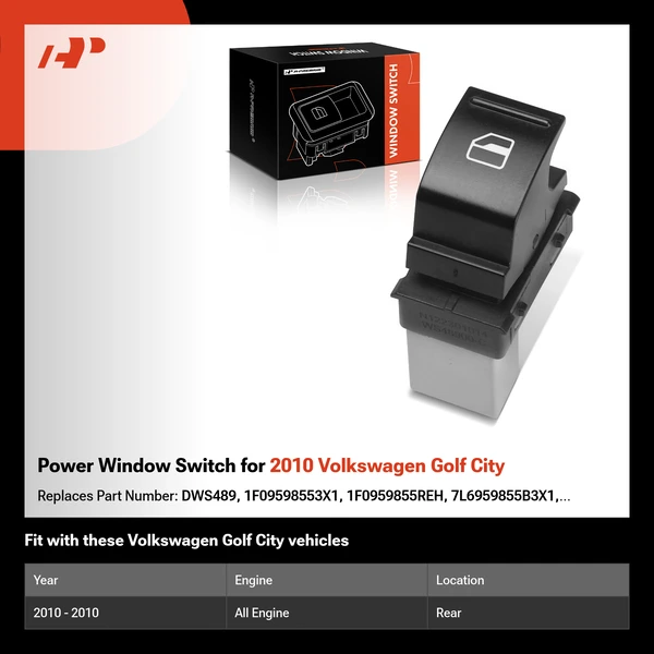 Power Window Switch for 2010 Volkswagen Golf City