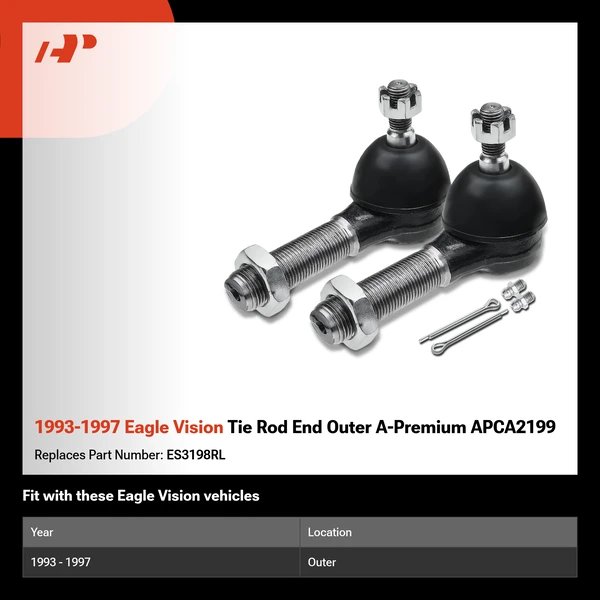 1993-1997 Eagle Vision Tie Rod End Outer A-Premium APCA2199