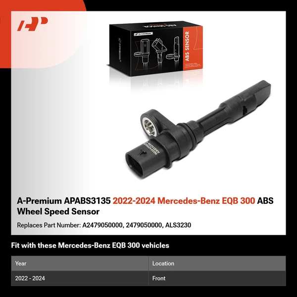 A-Premium APABS3135 2022-2024 Mercedes-Benz EQB 300 ABS Wheel Speed Sensor