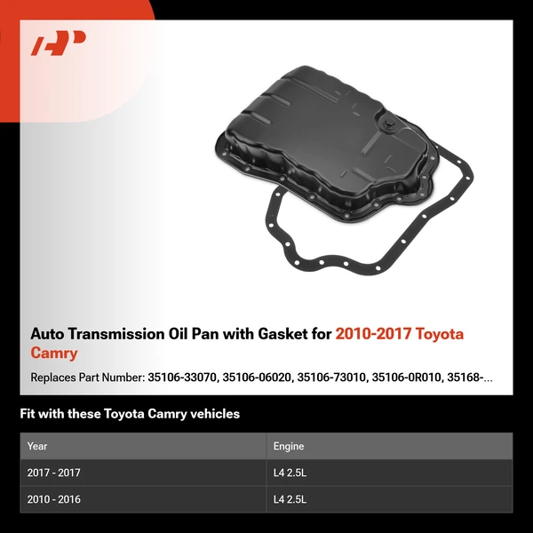 Auto Transmission Oil Pan with Gasket for 2010-2017 Toyota Camry