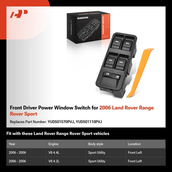 Front Driver Power Window Switch for 2006 Land Rover Range Rover Sport