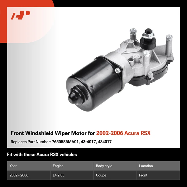 Front Windshield Wiper Motor for 2002-2006 Acura RSX