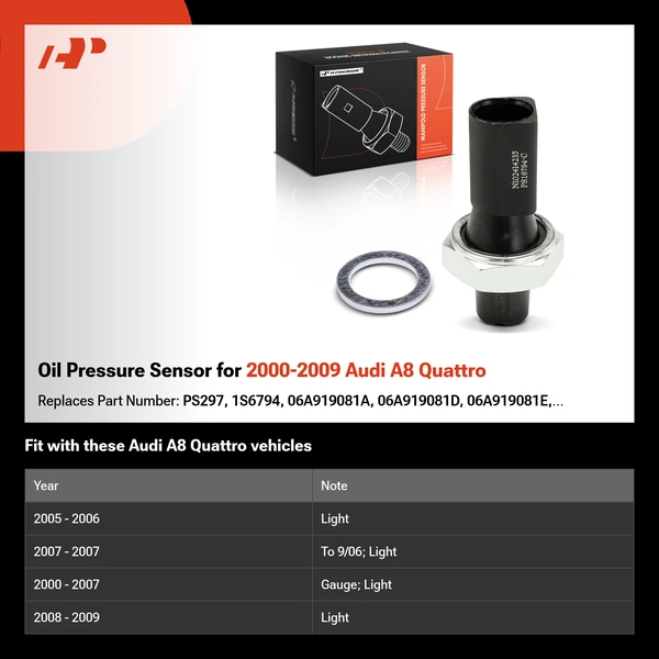 Oil Pressure Sensor for 2000-2009 Audi A8 Quattro