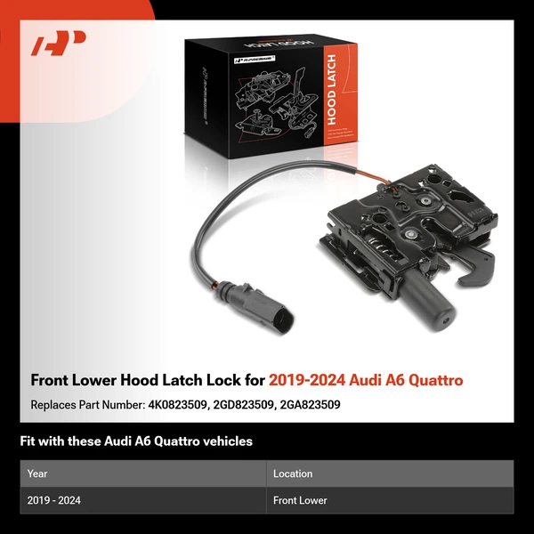 Front Lower Hood Latch Lock for 2019-2024 Audi A6 Quattro
