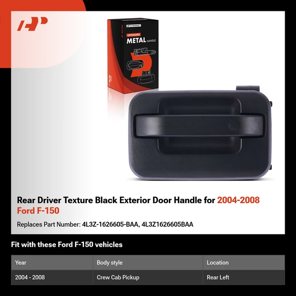 Rear Driver Texture Black Exterior Door Handle for 2004-2008 Ford F-150