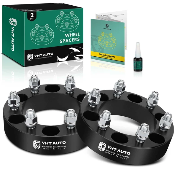 2 Pcs 1.5 inches Black 6x5.3 to 6x5.5 inches Wheel Adapters M14x1.5 108mm for 1999-2008 2010 GMC Sierra 1500