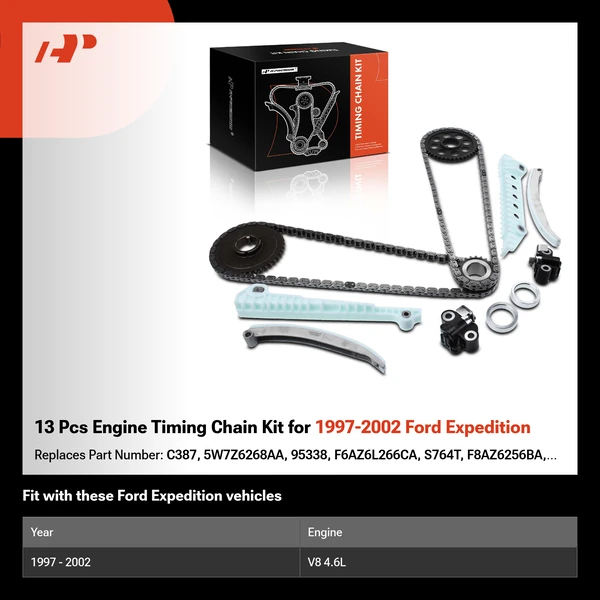 13 Pcs Engine Timing Chain Kit for 1997-2002 Ford Expedition