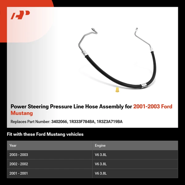 Power Steering Pressure Line Hose Assembly for 2001-2003 Ford Mustang