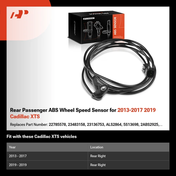 Rear Passenger ABS Wheel Speed Sensor for 2013-2017 2019 Cadillac XTS