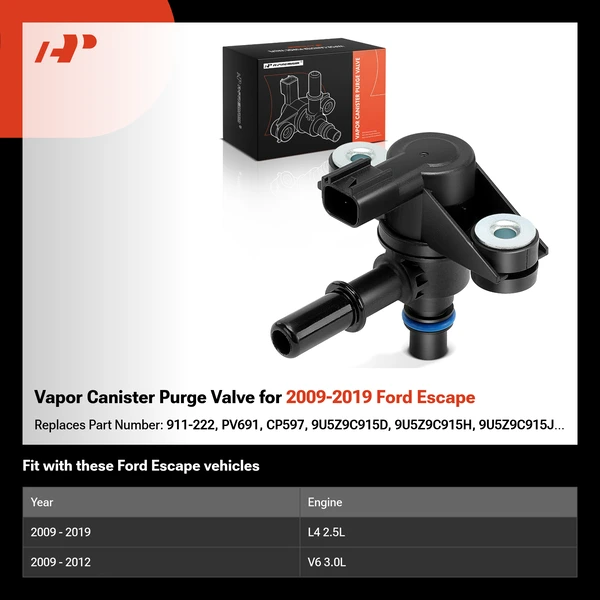Vapor Canister Purge Valve for 2009-2019 Ford Escape
