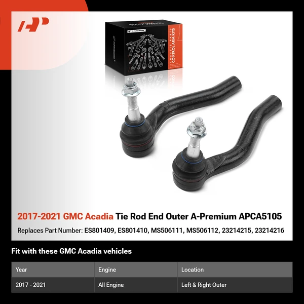 2017-2021 GMC Acadia Tie Rod End Outer A-Premium APCA5105