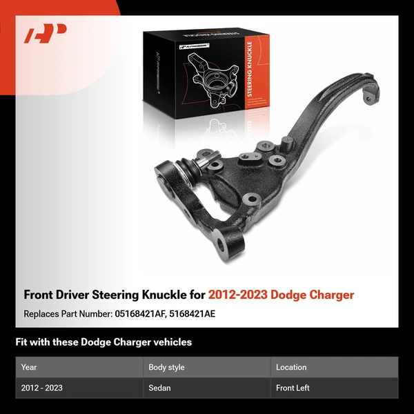 Front Driver Steering Knuckle for 2012-2023 Dodge Charger