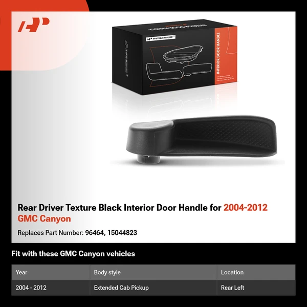 Rear Driver Texture Black Interior Door Handle for 2004-2012 GMC Canyon