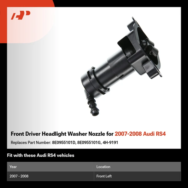 Front Driver Headlight Washer Nozzle for 2007-2008 Audi RS4