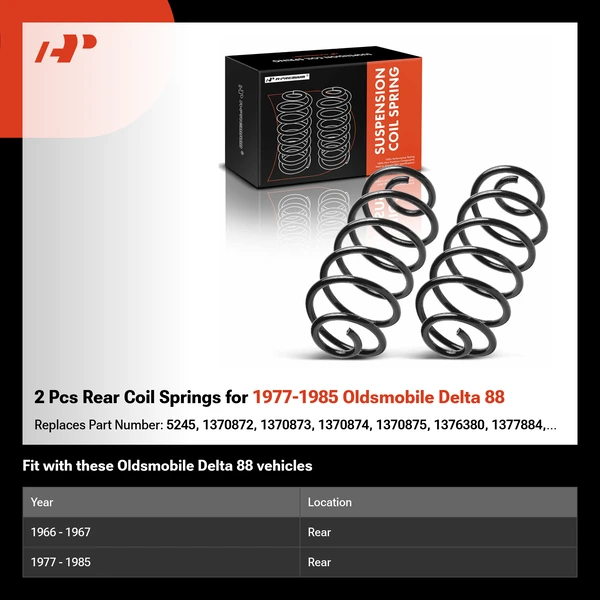 2 Pcs Rear Coil Springs for 1977-1985 Oldsmobile Delta 88