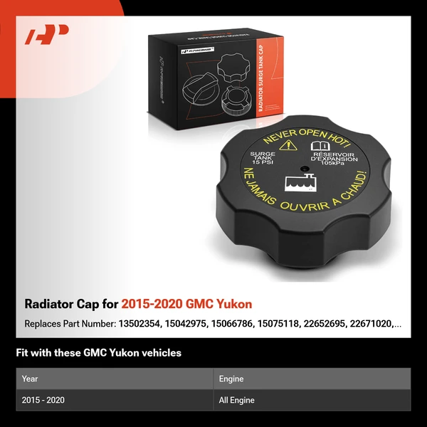Radiator Cap for 2015-2020 GMC Yukon