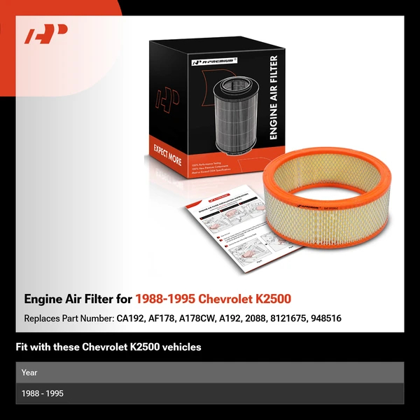 Engine Air Filter for 1988-1995 Chevrolet K2500