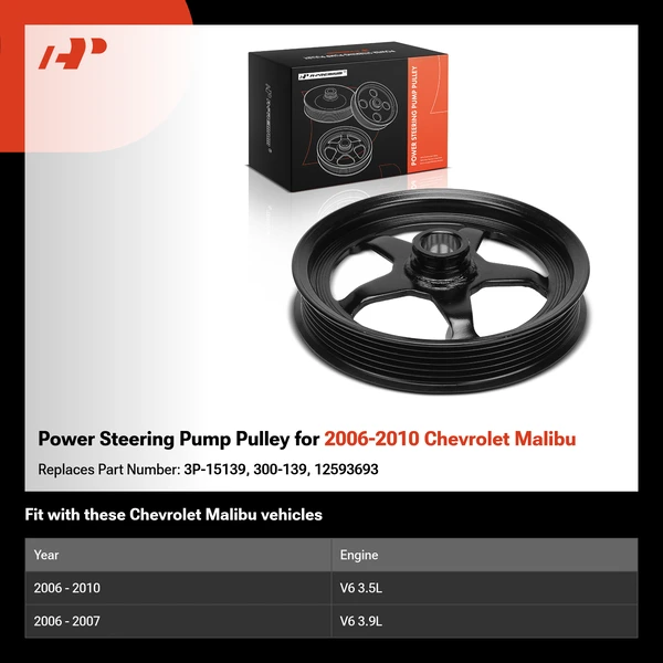 Power Steering Pump Pulley for 2006-2010 Chevrolet Malibu