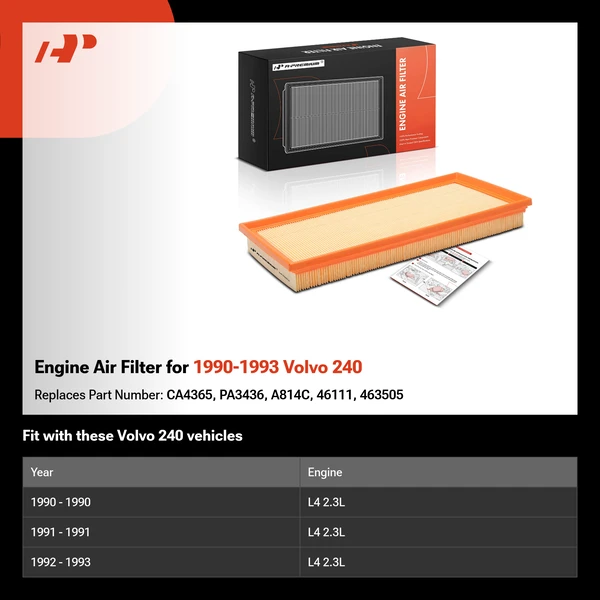 Engine Air Filter for 1990-1993 Volvo 240