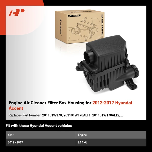 Engine Air Cleaner Filter Box Housing for 2012-2017 Hyundai Accent