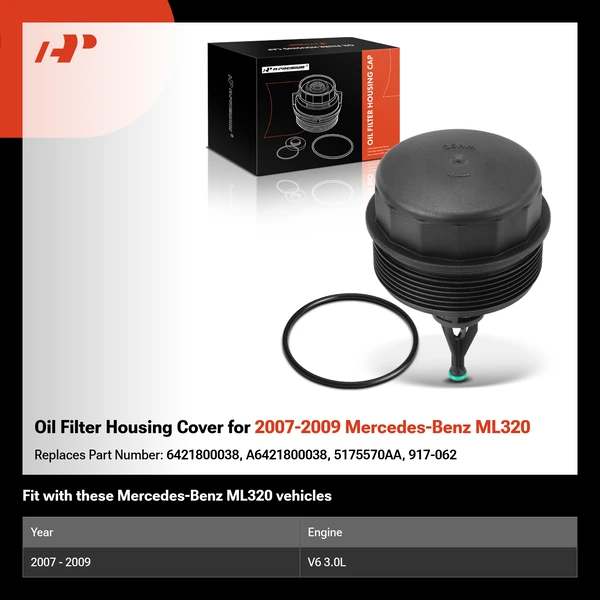 Oil Filter Housing Cover for 2007-2009 Mercedes-Benz ML320