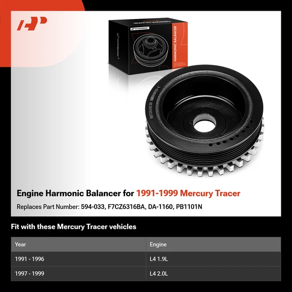 Engine Harmonic Balancer for 1991-1999 Mercury Tracer