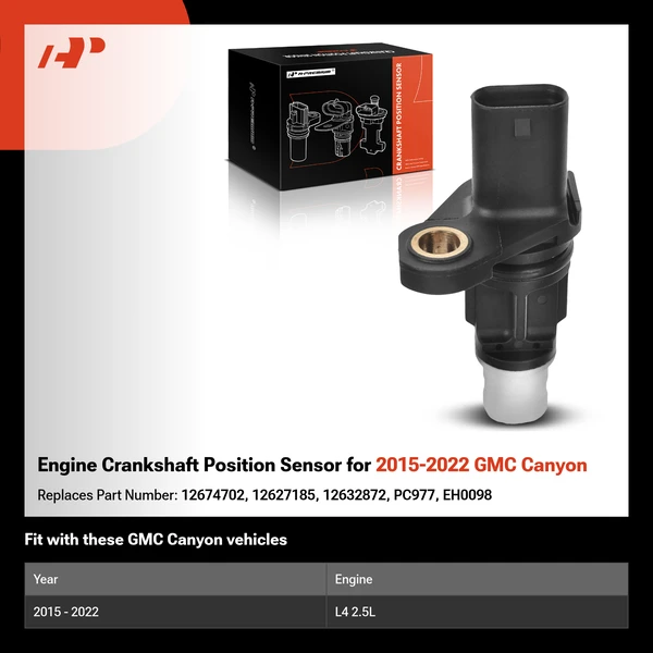 Engine Crankshaft Position Sensor for 2015-2022 GMC Canyon