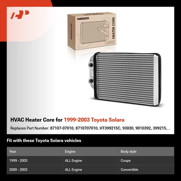 HVAC Heater Core for 1999-2003 Toyota Solara