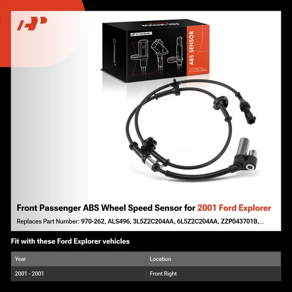 Front Passenger ABS Wheel Speed Sensor for 2001 Ford Explorer