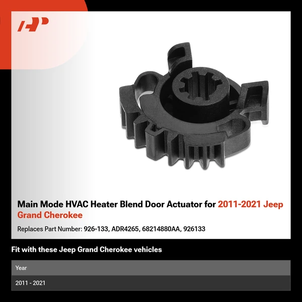 Main Mode HVAC Heater Blend Door Actuator for 2011-2021 Jeep Grand Cherokee