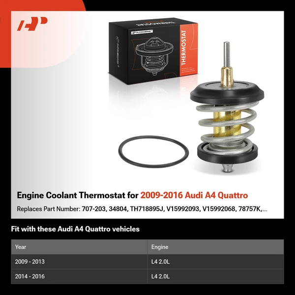 Engine Coolant Thermostat for 2009-2016 Audi A4 Quattro