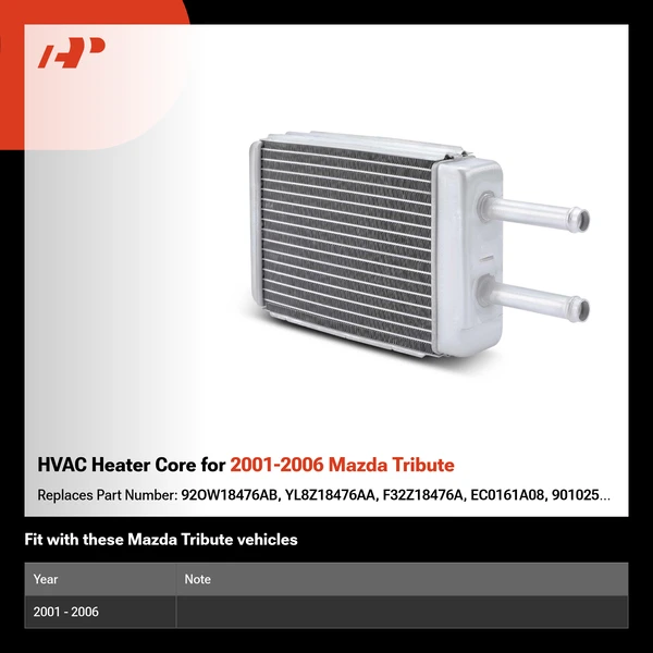 HVAC Heater Core for 2001-2006 Mazda Tribute