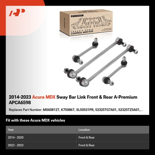 2014-2023 Acura MDX Sway Bar Link Front & Rear A-Premium APCA6598