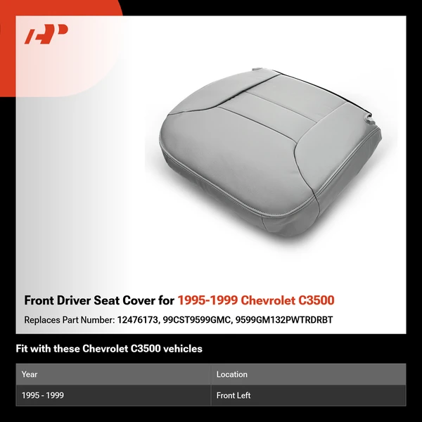 Front Driver Seat Cover for 1995-1999 Chevrolet C3500