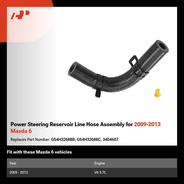 Power Steering Reservoir Line Hose Assembly for 2009-2013 Mazda 6