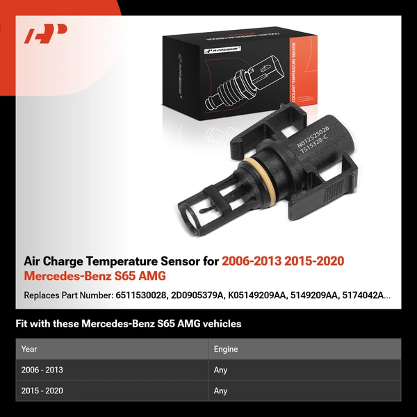 Air Charge Temperature Sensor for 2006-2013 2015-2020 Mercedes-Benz S65 AMG