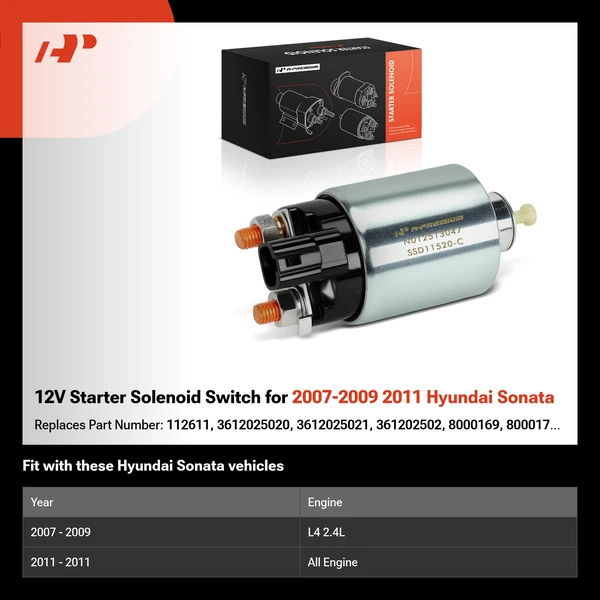 12V Starter Solenoid Switch for 2007-2009 2011 Hyundai Sonata