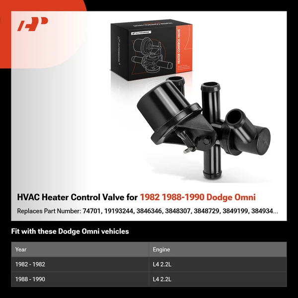 HVAC Heater Control Valve for 1982 1988-1990 Dodge Omni